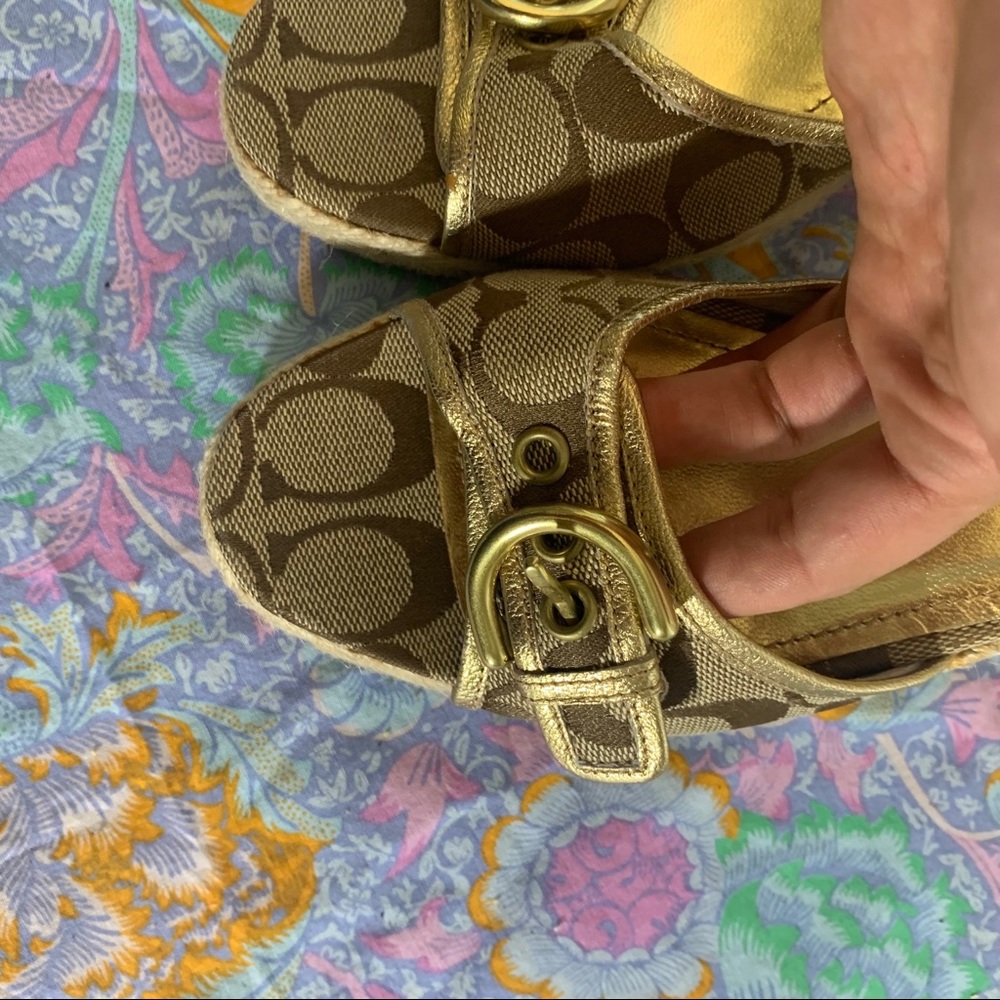 Coach NWT woven classic wedges
